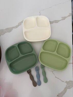 Boy plates and 3 self spoons